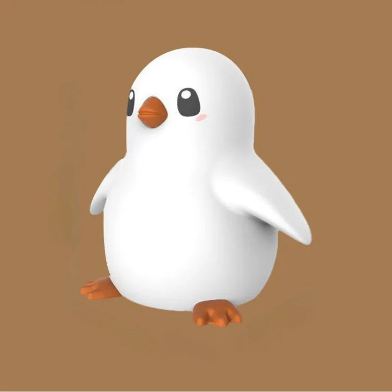 Cute Silicone Night Light Penguin Bedside Sleeping Lights Touch Dimmable Rechargeable Ambient Children's Bedroom Lights