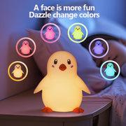 Cute Silicone Night Light Penguin Bedside Sleeping Lights Touch Dimmable Rechargeable Ambient Children's Bedroom Lights